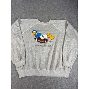 Vintage 90s Donald Duck Passing The Duck Sweatshirt Mens Large Gray Football
